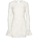 Abito mini in pizzo floreale in bianco 