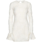 Abito mini in pizzo floreale in bianco 