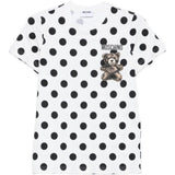 T-shirt con stampa a pois teddy bear in bianco Moschino - donna 