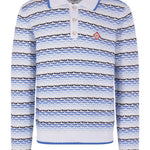 Polo con logo a righe e applicazione in blu Casablanca - uomo 
