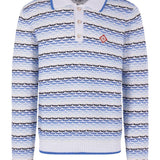 Polo con logo a righe e applicazione in blu Casablanca - uomo 