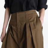 Bermuda gamba ampia in marrone LEMAIRE  - donna 