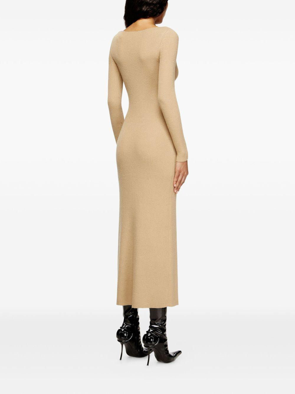 Abito midi a coste in beige Diesel - donna 