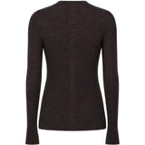 Maglione a coste in lana vergine in marrone 