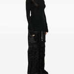 Maglia a maniche lunghe semi-trasparente in nero Rick owens - donna 