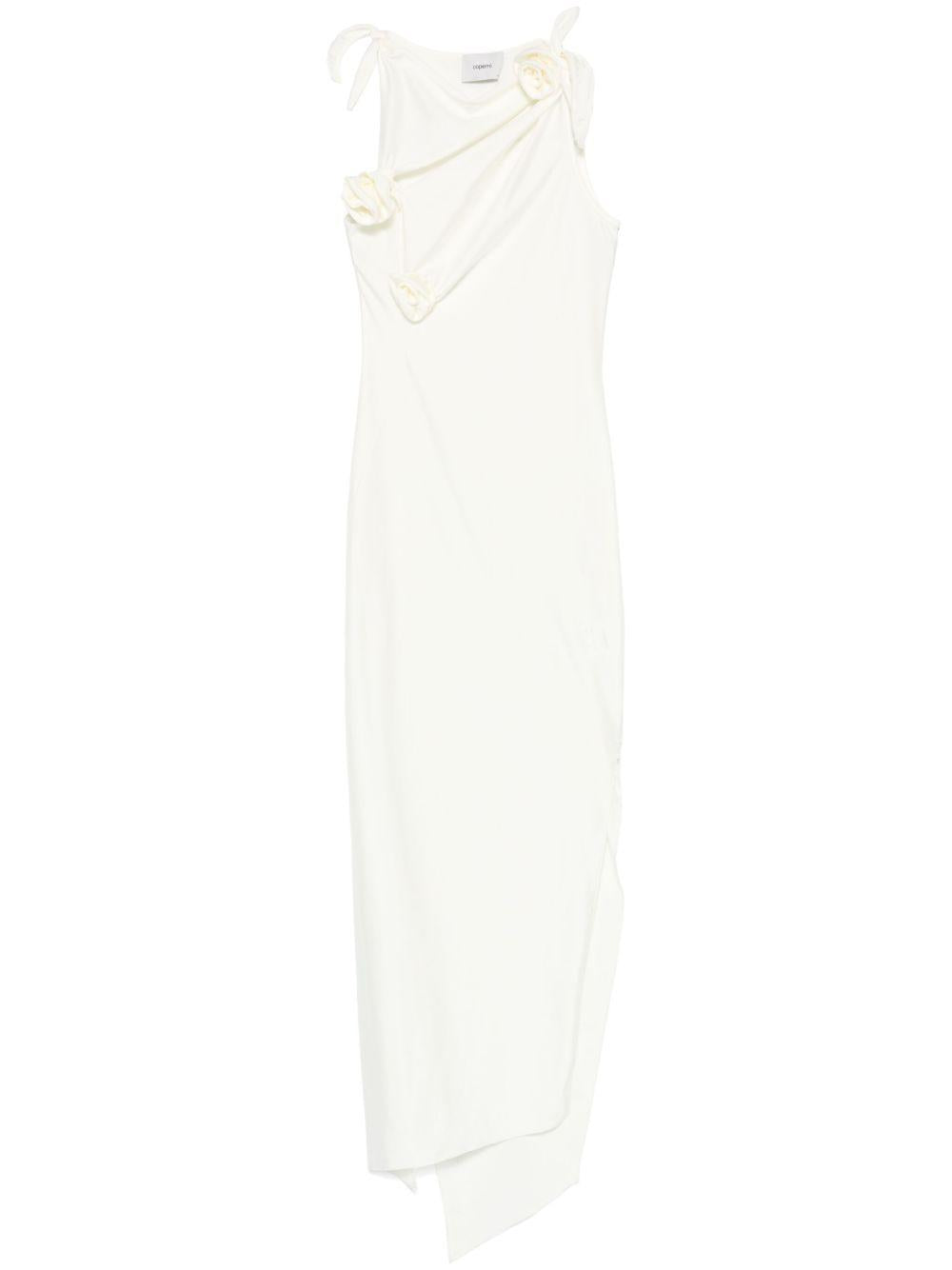 Abito lungo con decorazioni floreali in bianco Coperni - donna 