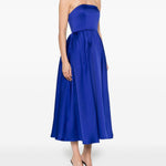 Abito midi con gonna svasata in blu Roland Mouret - donna 