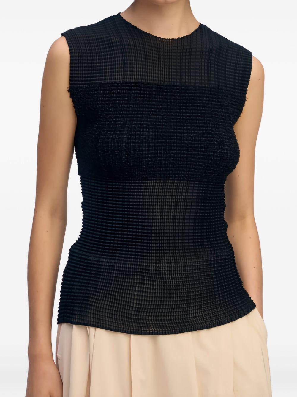 Top plisettato sheer in nero Issey Miyake - donna 