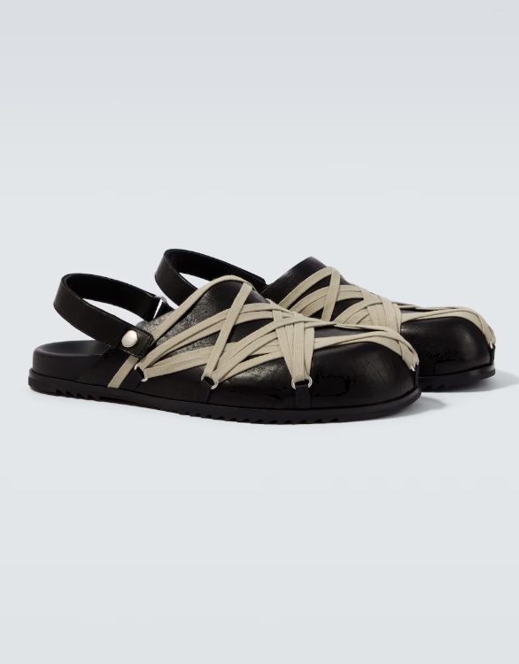 Mules megalace in nero Rick Owens - uomo 