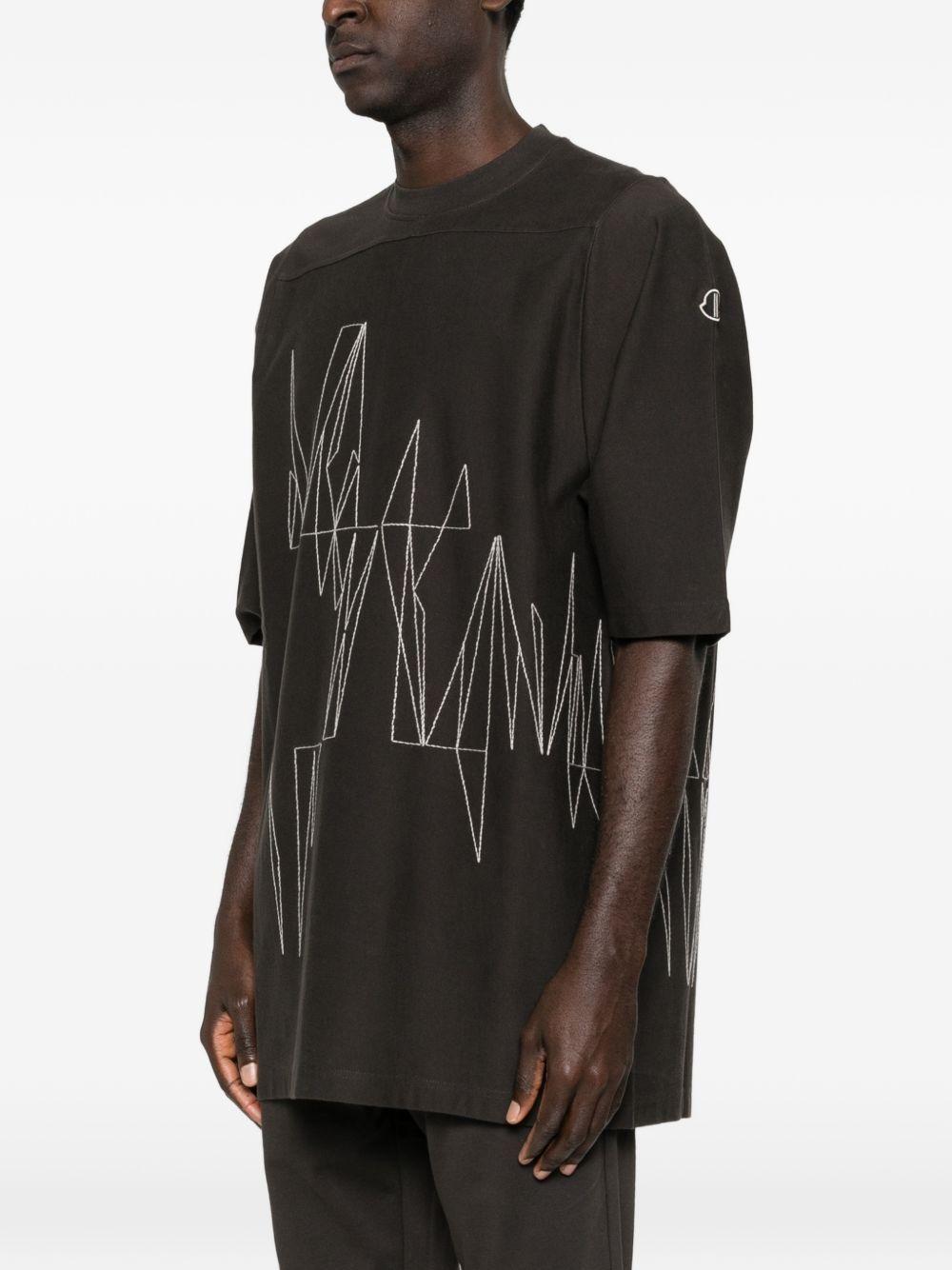 T-shirt a maniche corte jumbo in grigio Rick Owens x Moncler - unisex 