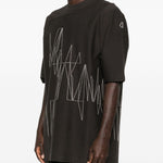 T-shirt a maniche corte jumbo in grigio Rick Owens x Moncler - unisex 
