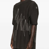 T-shirt a maniche corte jumbo in grigio Rick Owens x Moncler - unisex 