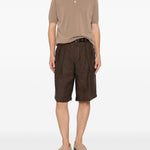 Pantaloncini con dettagli a pieghe in marrone Briglia 1949 - uomo 