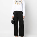 Felpa con cappuccio in bianco Moschino - donna 