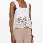 Top in pizzo con motivo floreale in bianco Maurizio - donna 