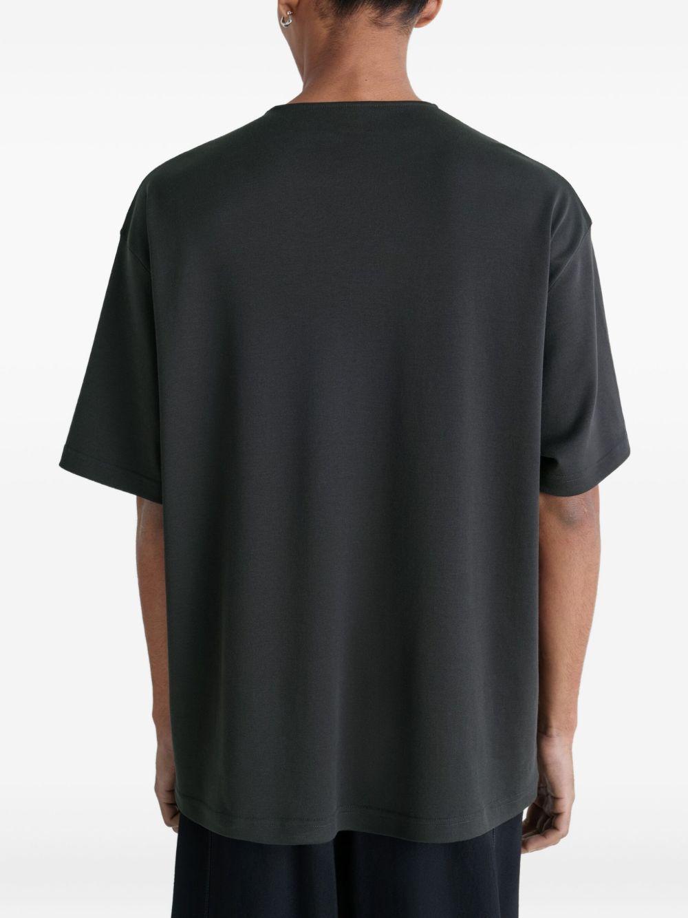 T-shirt girocollo con tasca applicata in nero Lemaire - uomo 