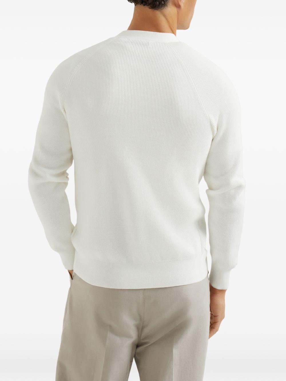 Cardigan raglan a coste inglesi in grigio Brunello cucinelli - uomo 