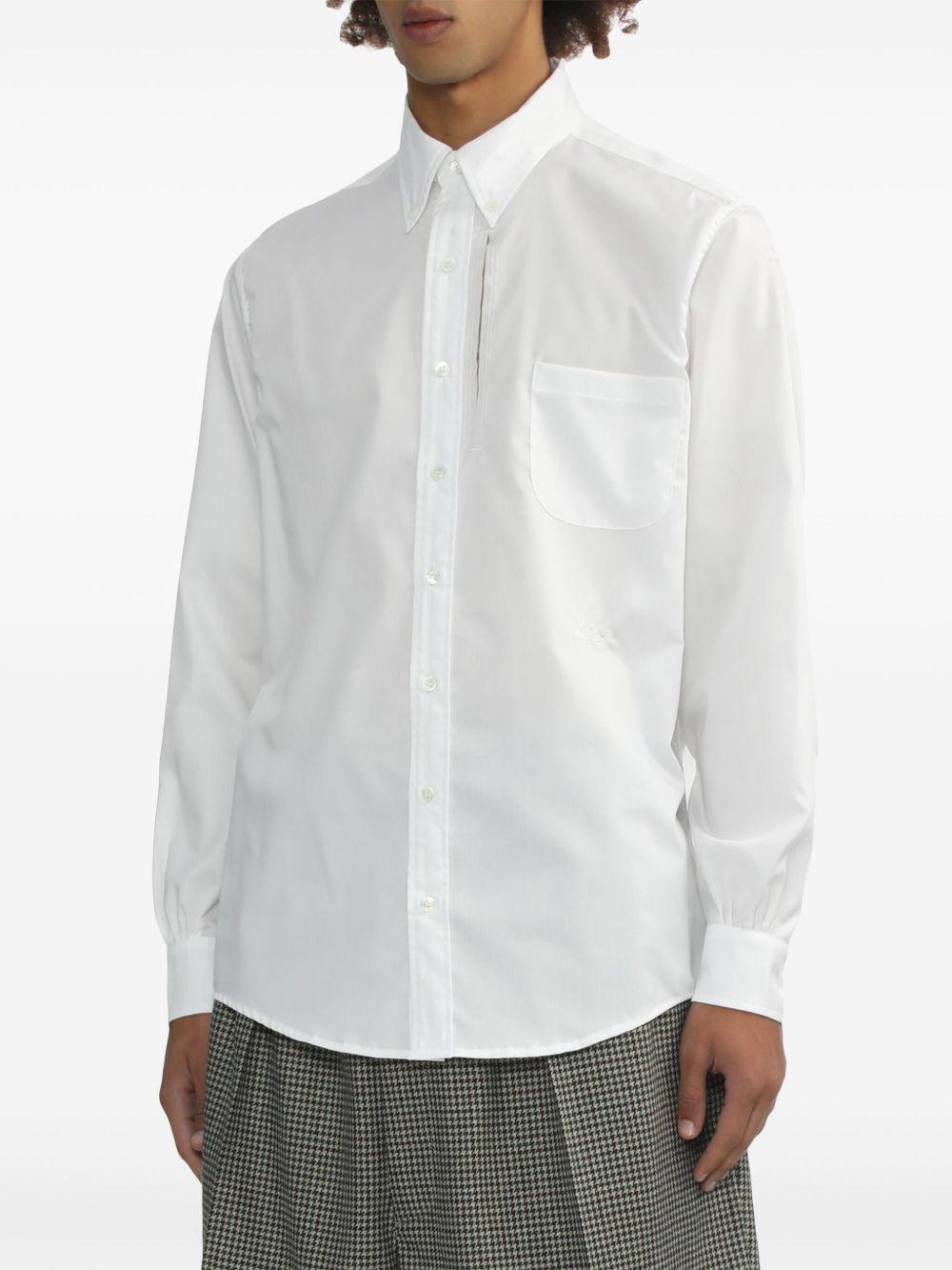 Camicia con dettaglio cut-out in bianco Random Identities - uomo 