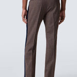 Pantaloni in misto lana a righe alto in marrone Wales Bonner - uomo 