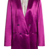 Giacca doppiopetto satinata in viola Alberta Ferretti - donna 
