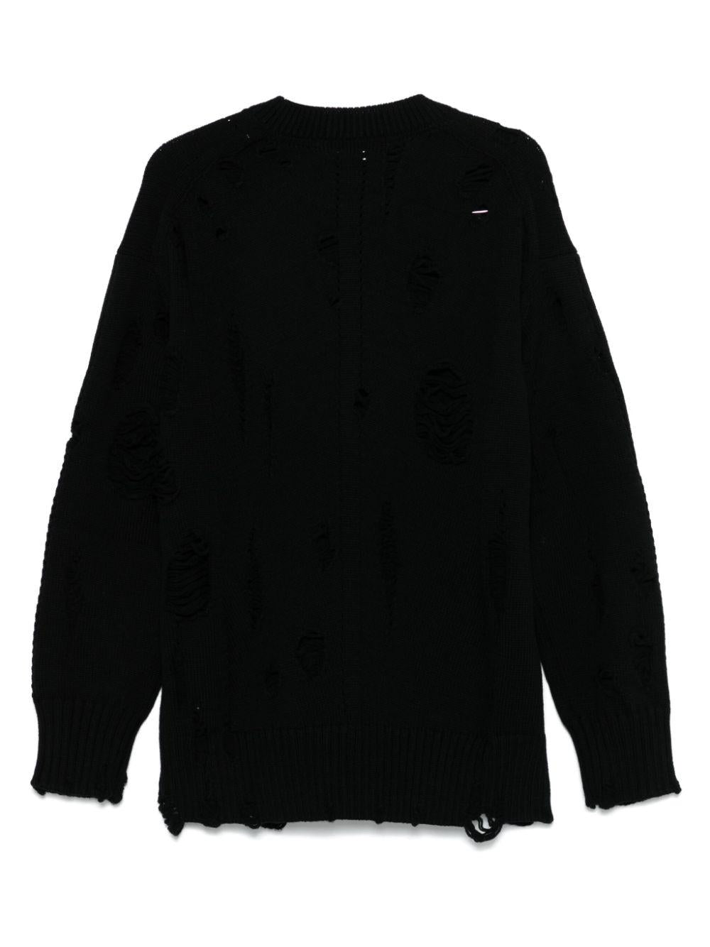 Maglione con effetto vissuto in nero Junya watanabe - donna 