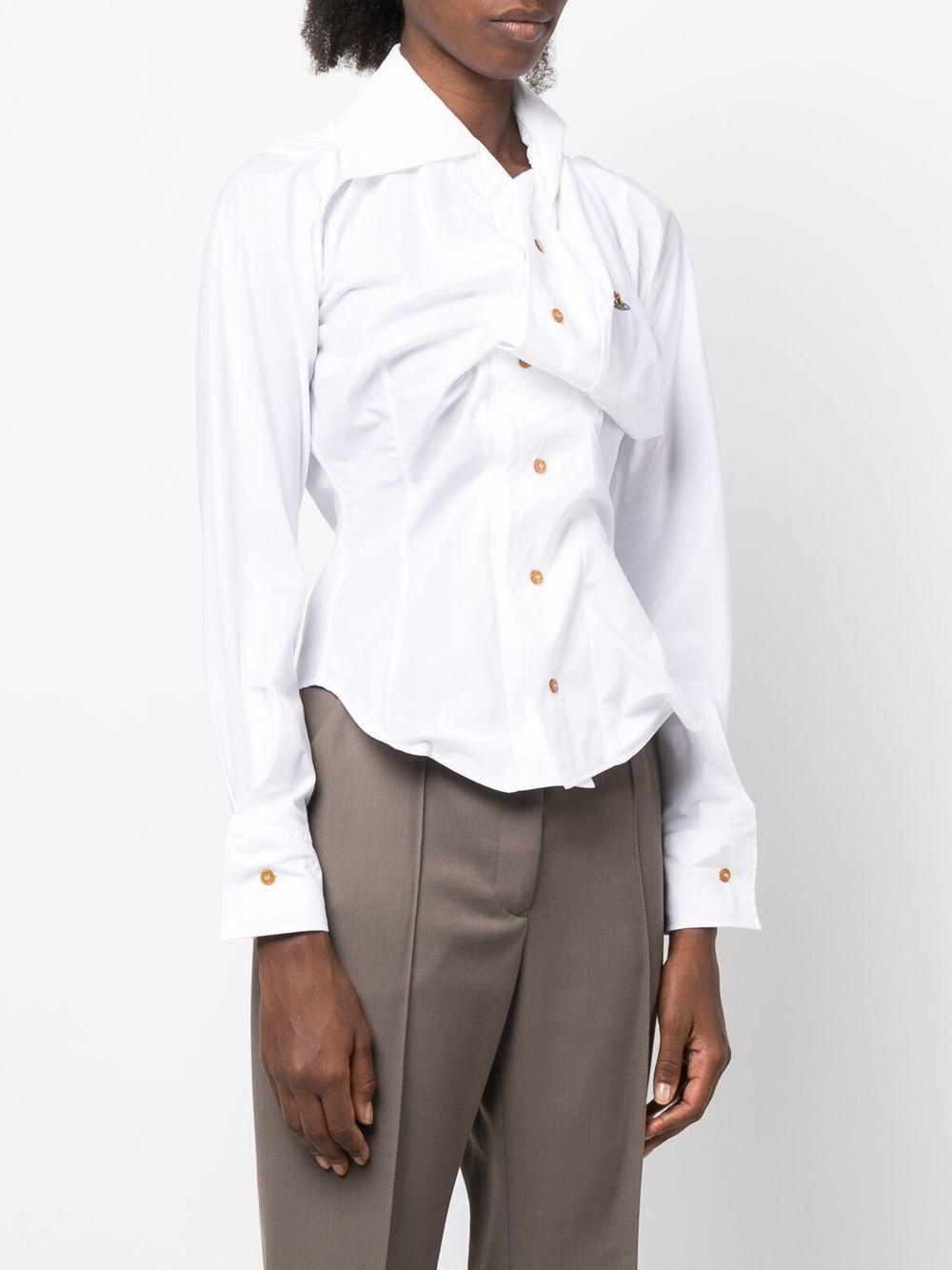 Camicia con logo Orb in bianco Vivienne Westwood - donna 