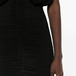 Abito mini drappeggiato in nero - donna 