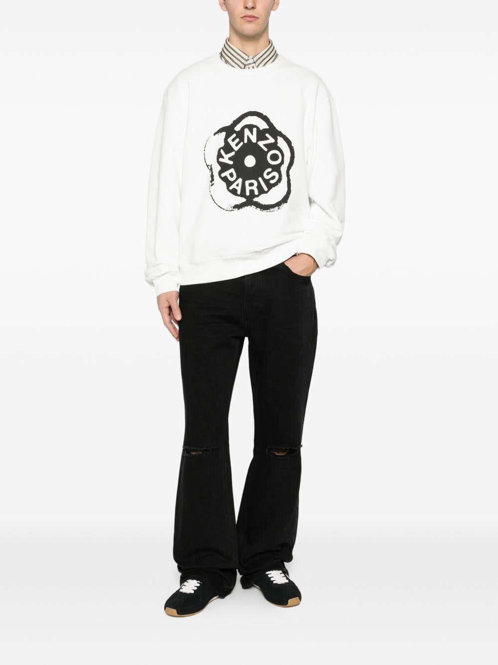 Felpa con stampa in bianco Kenzo - uomo 