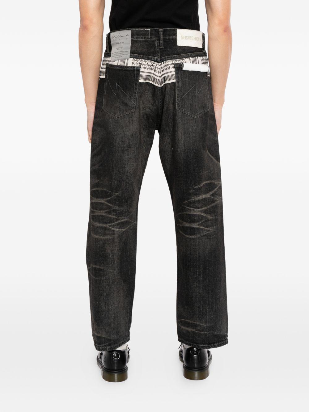 Jeans con patch savage in nero Yohji yamamoto - uomo<BR/> 
