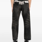 Jeans con patch savage in nero Yohji yamamoto - uomo<BR/> 