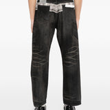 Jeans con patch savage in nero Yohji yamamoto - uomo<BR/> 