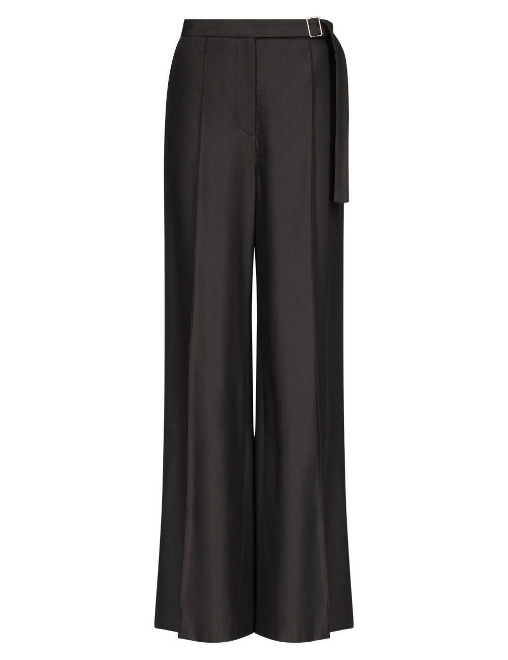 Pantaloni a gamba ampia con fibbia in nero LouLou De Saison - donna 