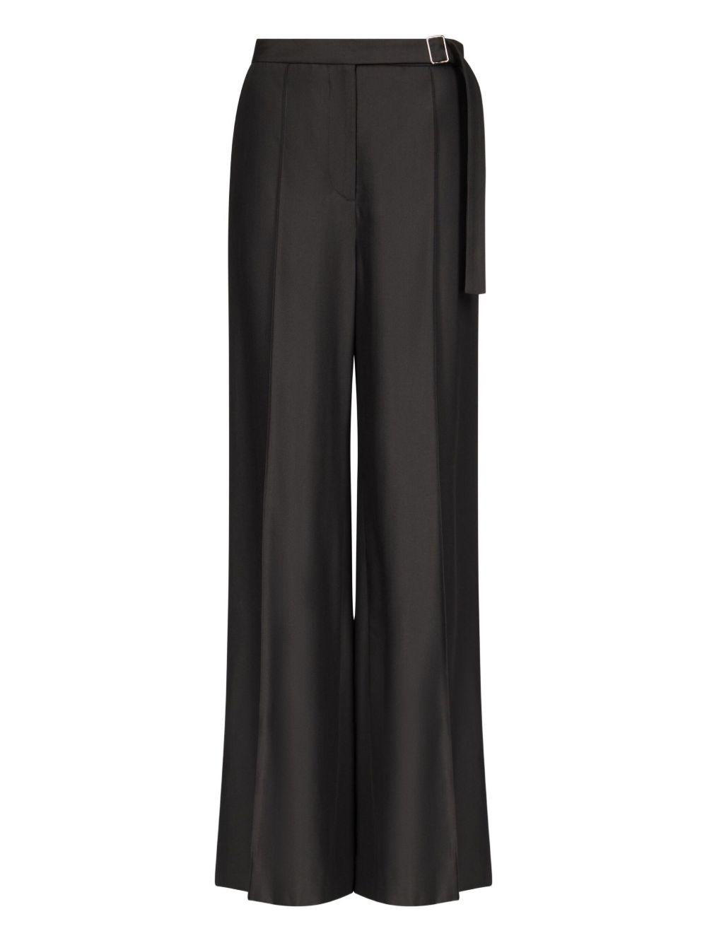 Pantaloni a gamba ampia con fibbia in nero LouLou De Saison - donna 