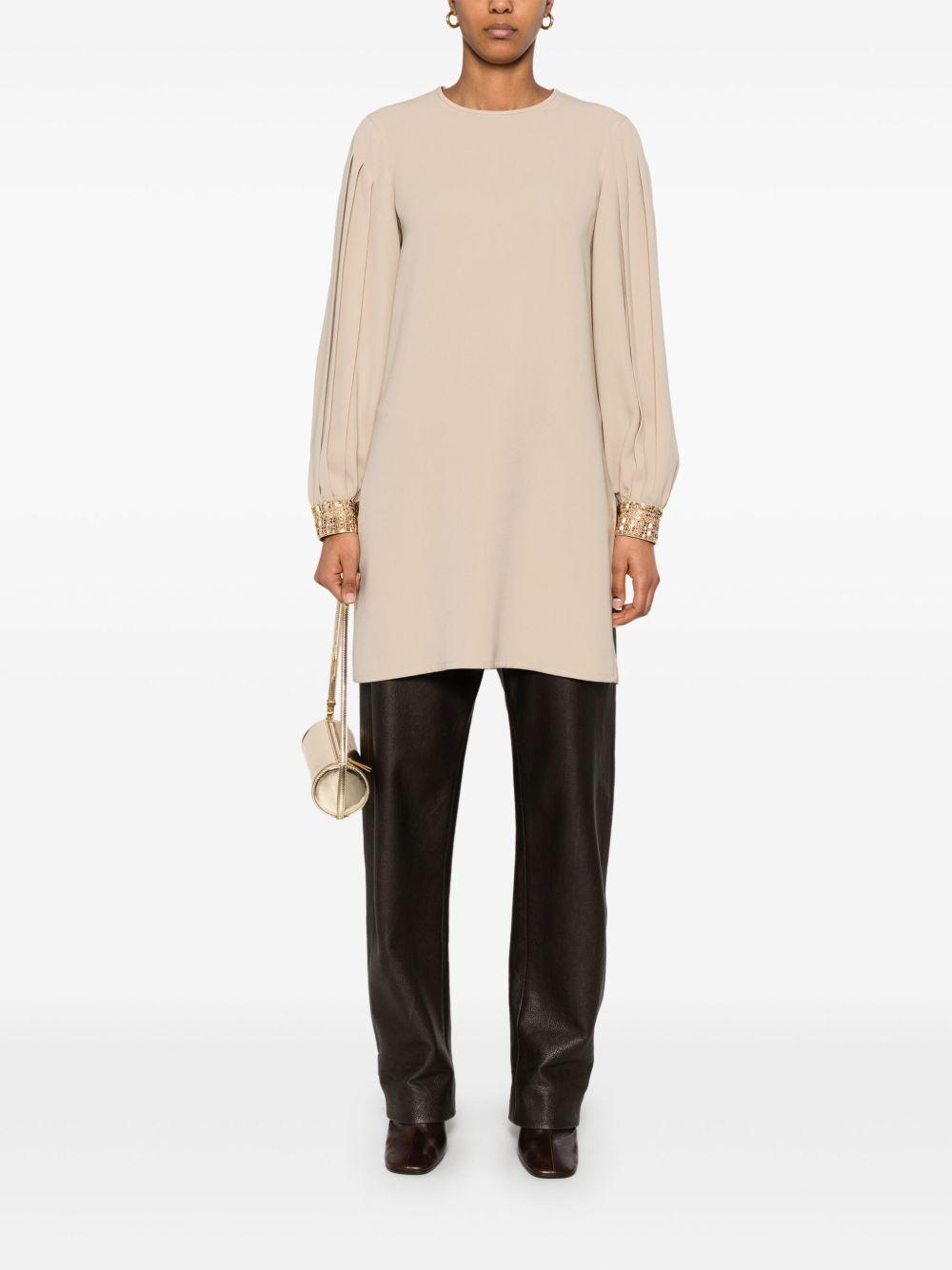 Blusa con ricami quadro in beige Maxmara -donna 
