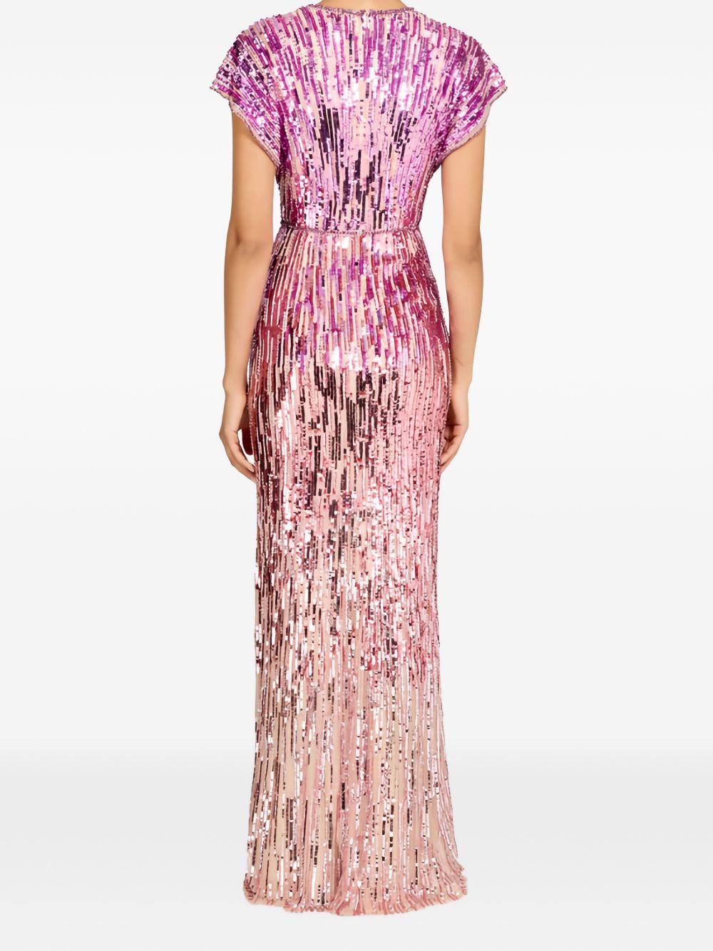 Abito Dusk lungo con paillettes in rosa Jenny packham - donna 