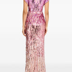 Abito Dusk lungo con paillettes in rosa Jenny packham - donna 
