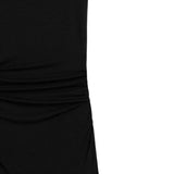 Abito midi con drappeggio in nero 
