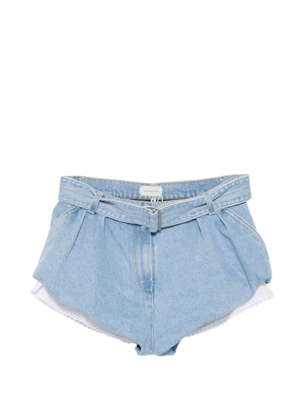 Pantaloncini con cintura in azzurro Magda butrym - donna 
