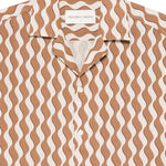 Camicia a maniche corte con stampa Roberto in marrone Frescobol carioca - uomo 