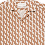 Camicia a maniche corte con stampa Roberto in marrone Frescobol carioca - uomo 