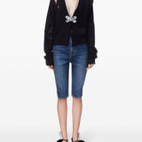 Cardigan con decorazione in cristalli in nero Area - donna 