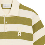 Polo a righe in bianco e verde Ami paris - uomo 
