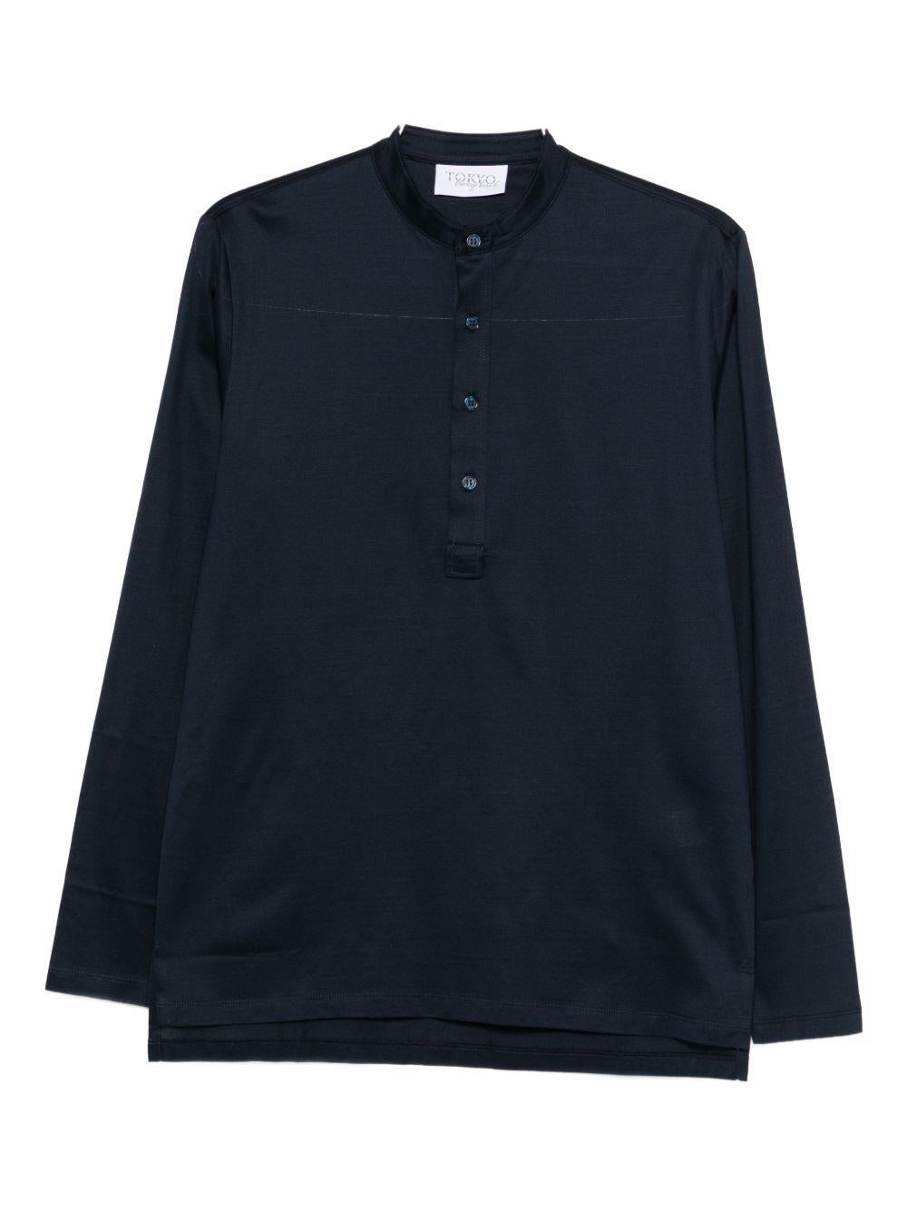 T-shirt a maniche lunghe in blu Tokyo luxury brand - uomo 