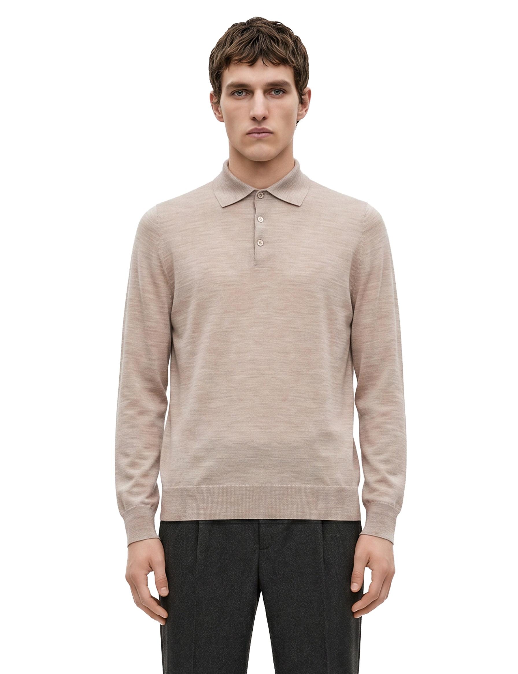 Polo in cotone grigio chiaro 