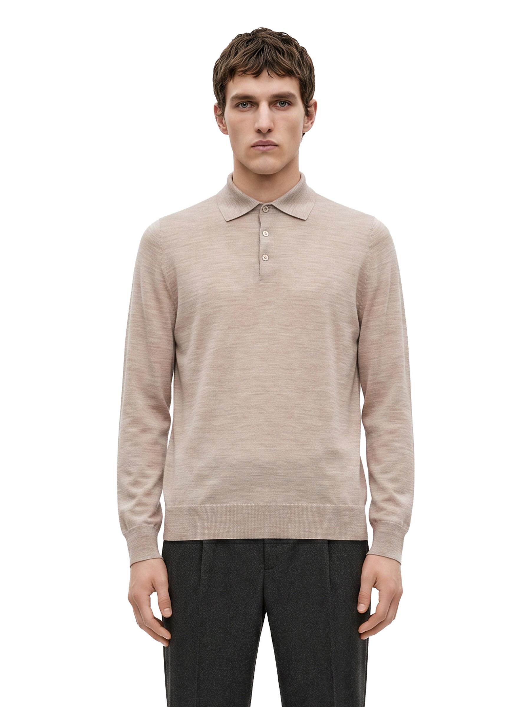 Polo in cotone grigio chiaro 