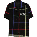 Camicia con stampa a quadri in nero Khoki - uomo 