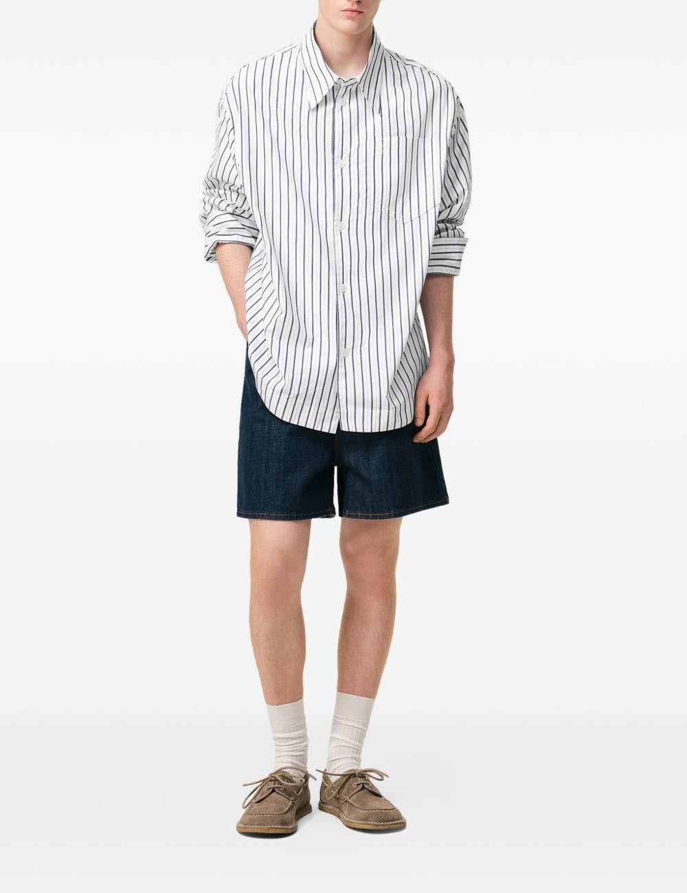 Camicia ami de coeur a righe in blu e bianco Ami Paris - donna 