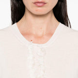 Top con scollo a v con frange in beige Uma wang  - donna 
