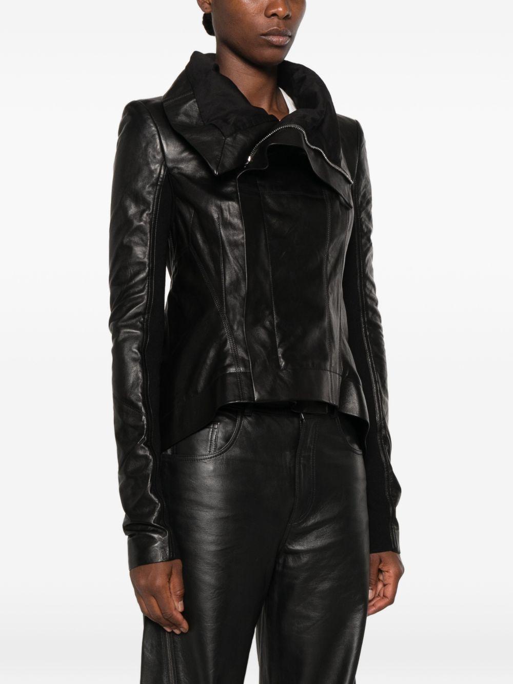 Giacca in pelle naska biker in nero 