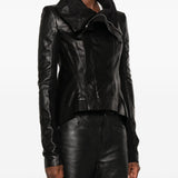 Giacca in pelle naska biker in nero 